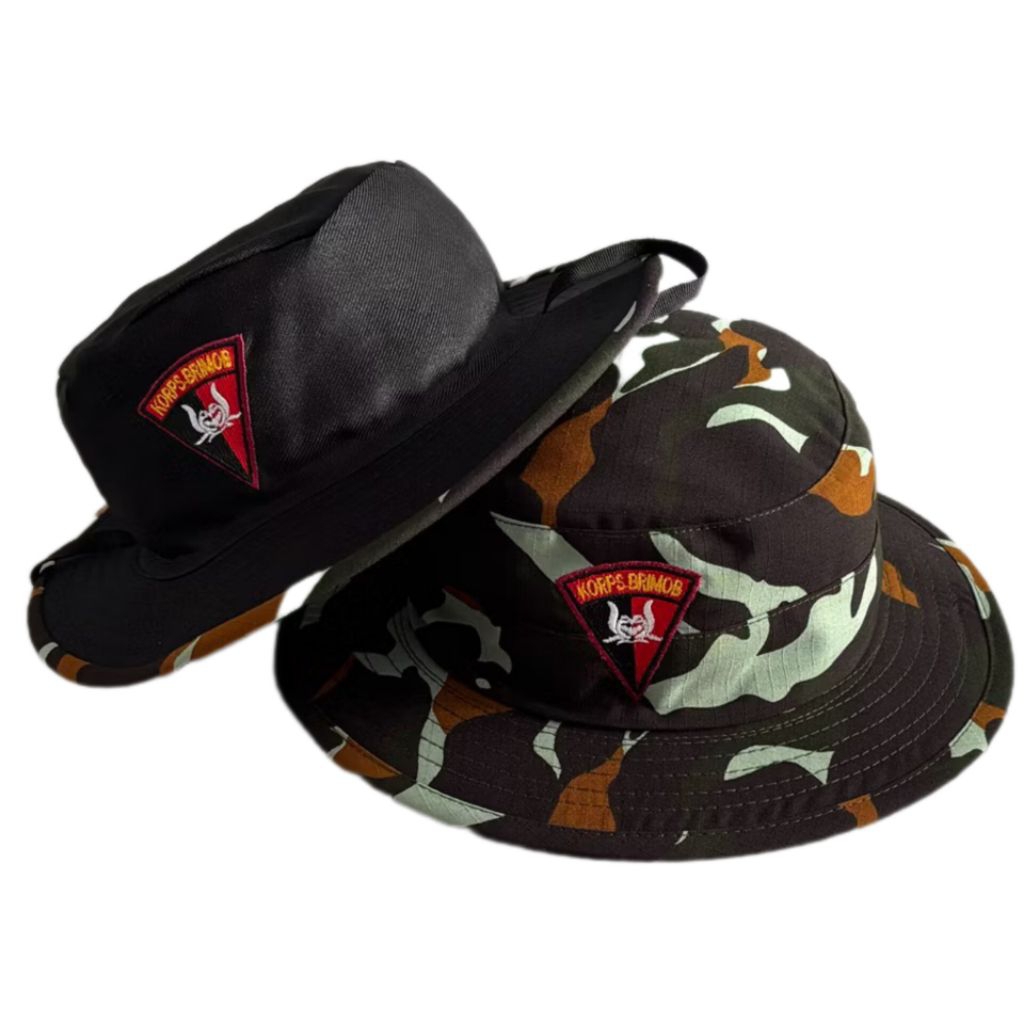 Topi Tactical Rimba Loreng Hitam Brimob Bulak Balik