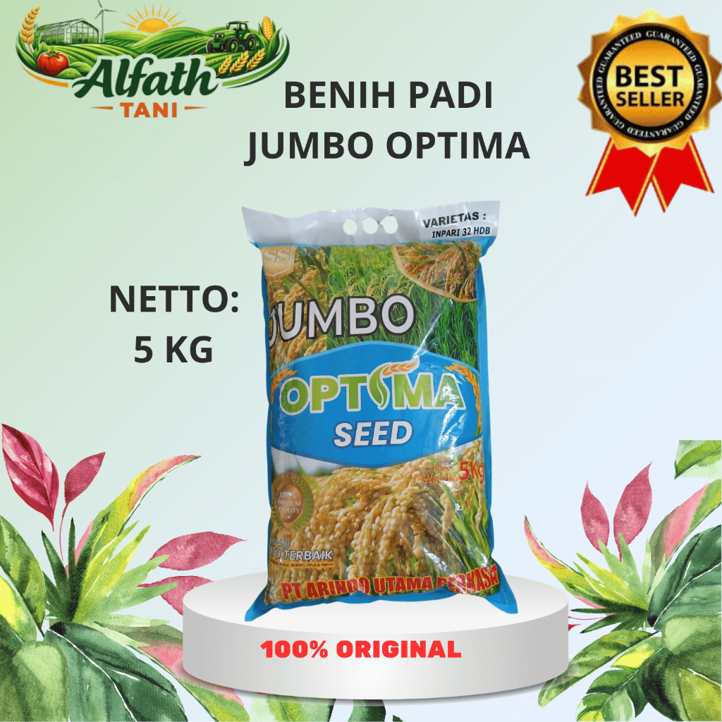 Benih Padi Inpari 32 HDB Jumbo Optima Seed 5kg - Bibit Padi Kualitas Premium Tahan Hama