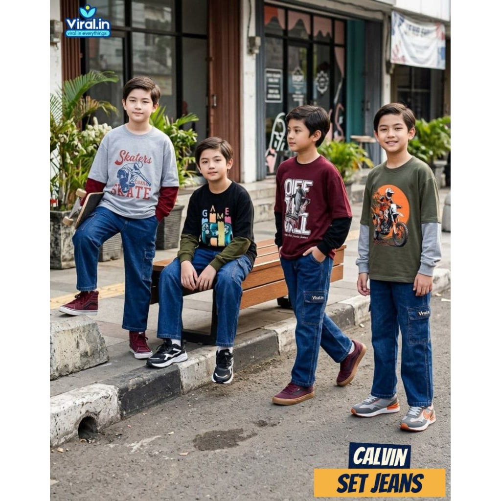 PO ‼️ Pre Order | CALVIN SET JEANS by VIRAL IN