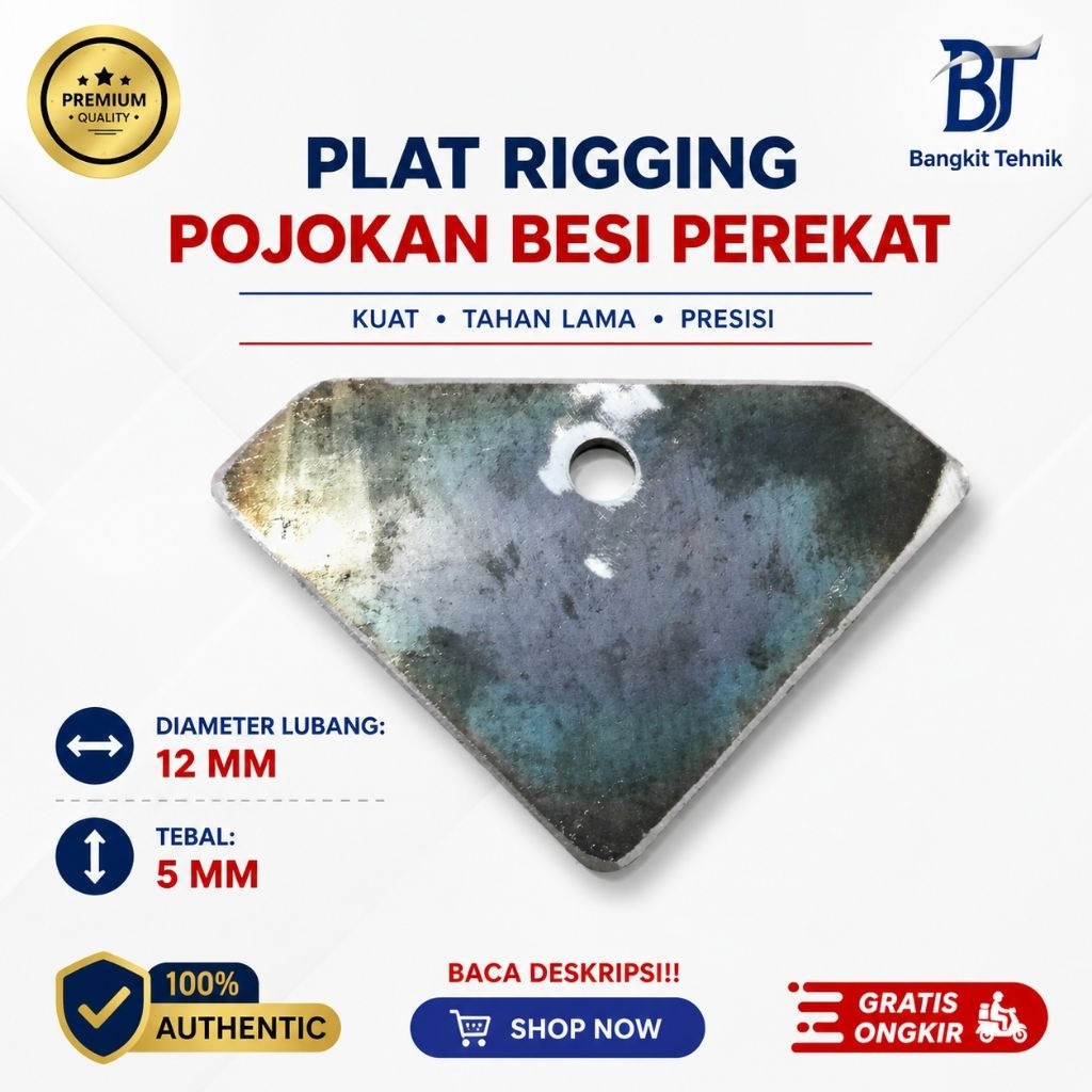 Plat Pojokan Besi Rigging Kuat Tebal 5 mm Lubang 12 mm