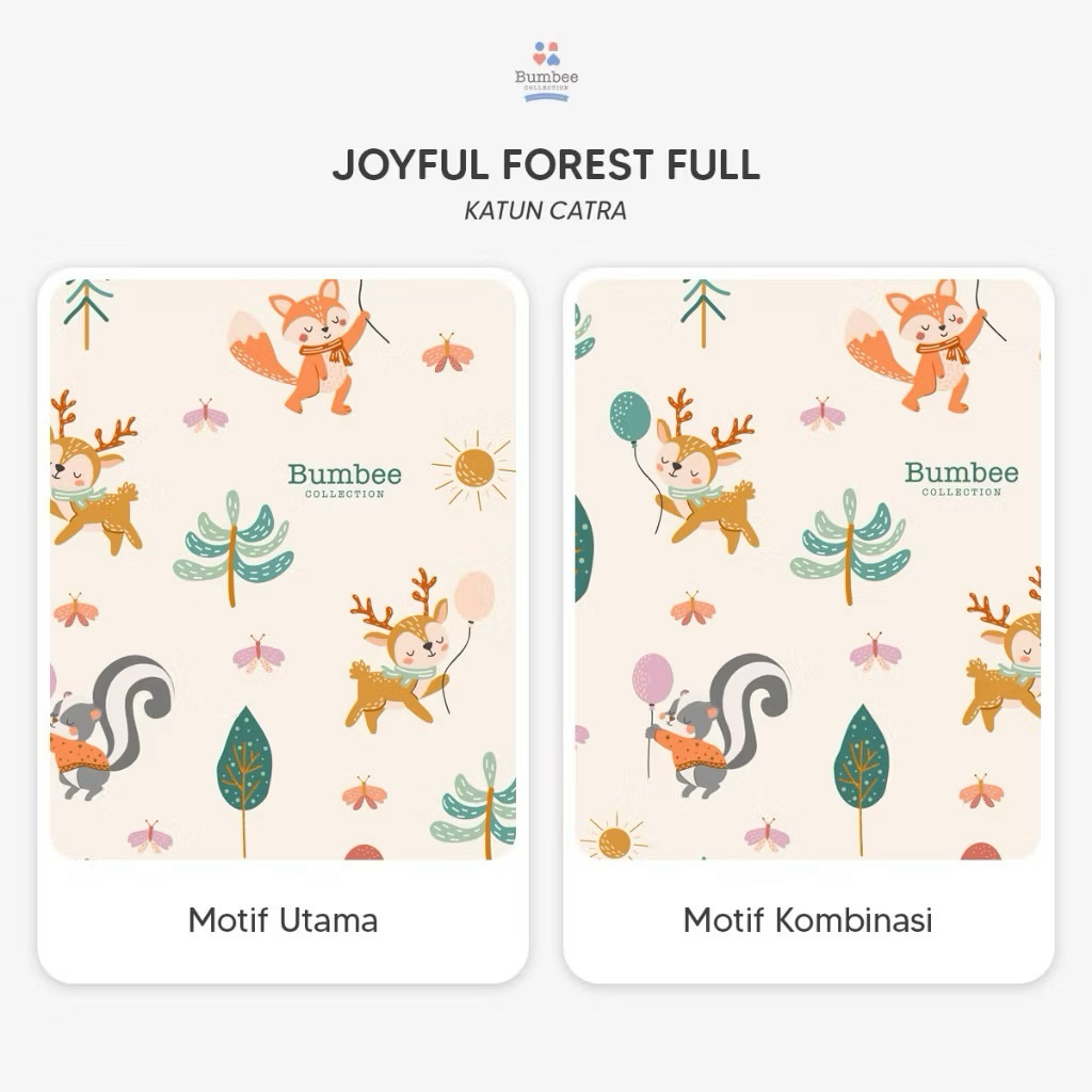 Kasur Bayi Bumbee Collection - Set Kasur Bayi Motif Kartun Hewan dengan Kelambu