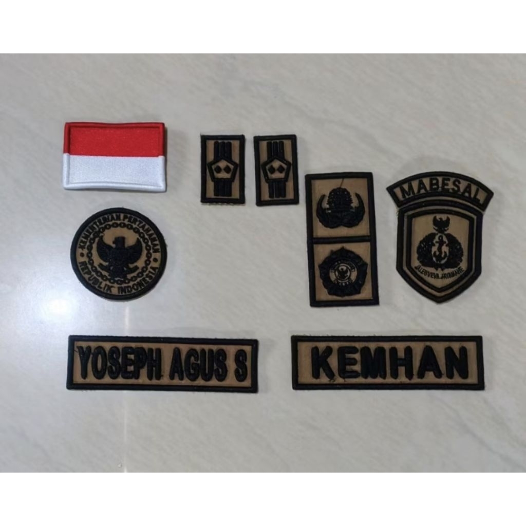 bordir pdl loreng kemhan terbaru  bordir loreng komcad satu set/pereka/velcr