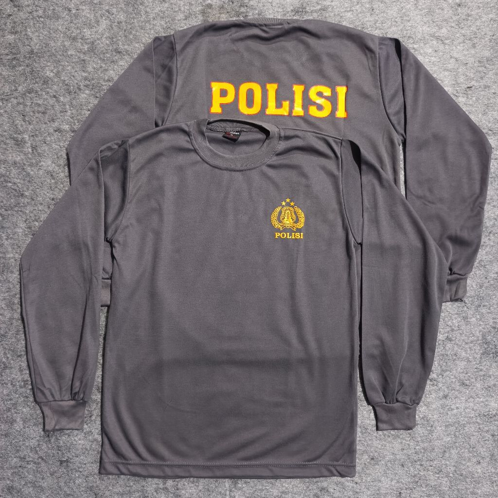 Kaos Coklat Polisi Lengan Panjang / Kaos Coklat Polisi / Kaos Polisi