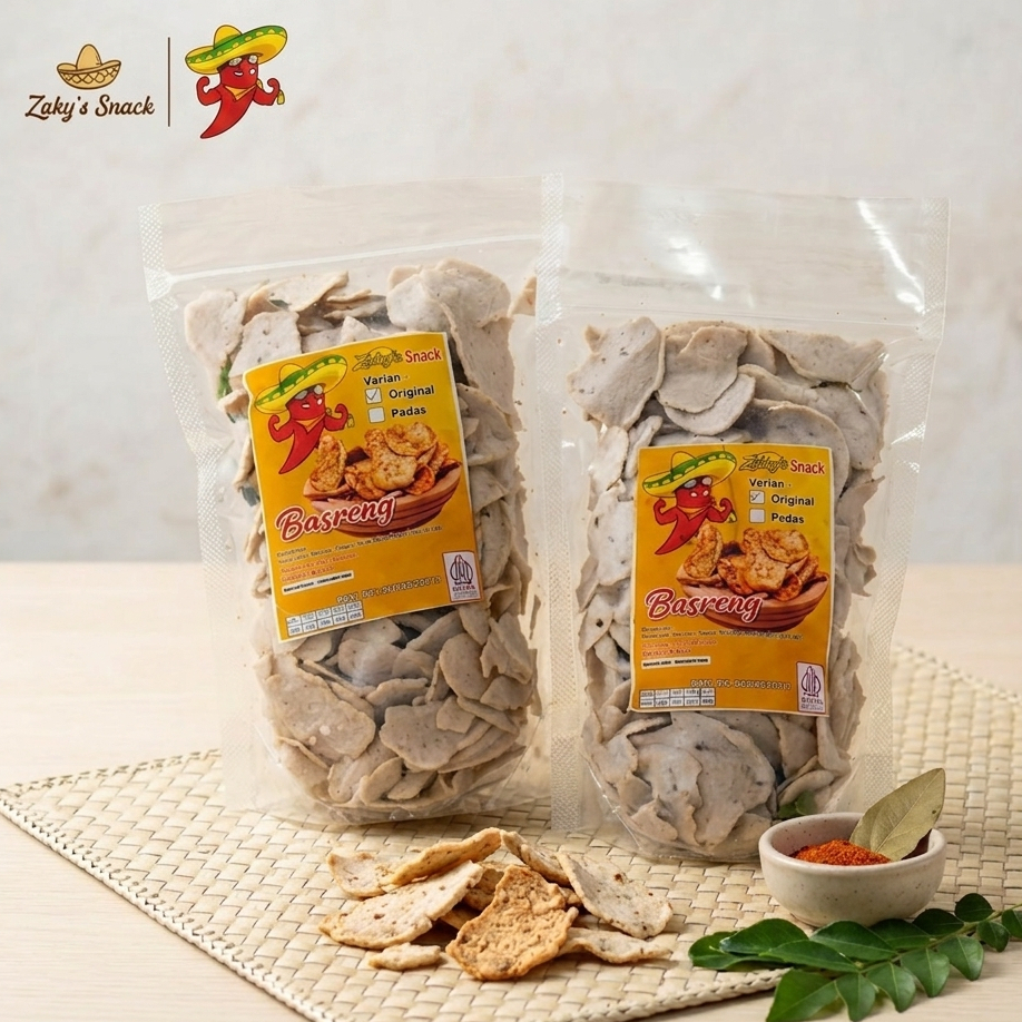 [Zaky's Snack] Basreng Ikan Laut Renyah Original & Pedas
