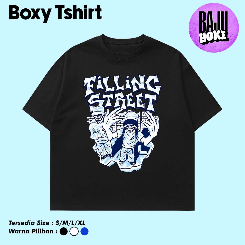 Kaos Boxy Fit Filling Street - Bisa COD