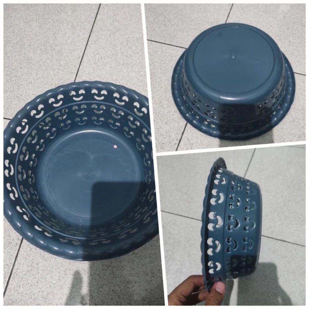 Waskom Plastik 1 Lusin / BASKOM HAJATAN - Warna Acak, Ringan, dan Tahan Lama