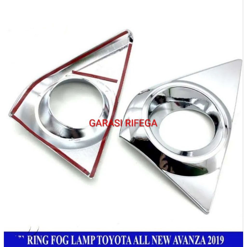 COVER RING FOGLAMP (TYPE G) UNTUK MOBIL TOYOTA AVANZA (2019-2021) WARNA CHROME