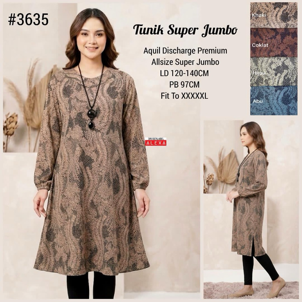 TUNIK SUPER JUMBO 5XL LD 120-140 KAOS PREMIUM STRETCH ADEM NYAMAN 3635
