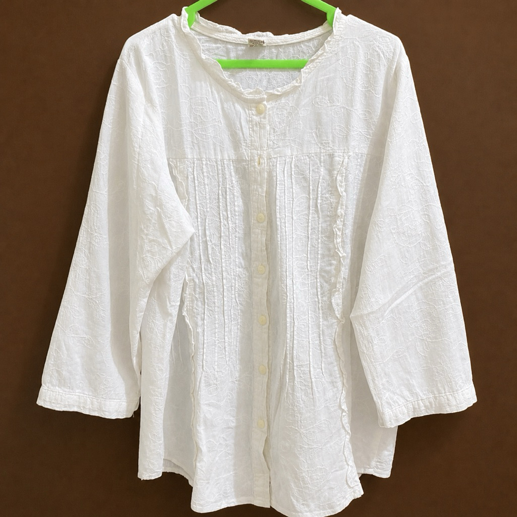 [preloved] Blouse Katbol Bordir - White
