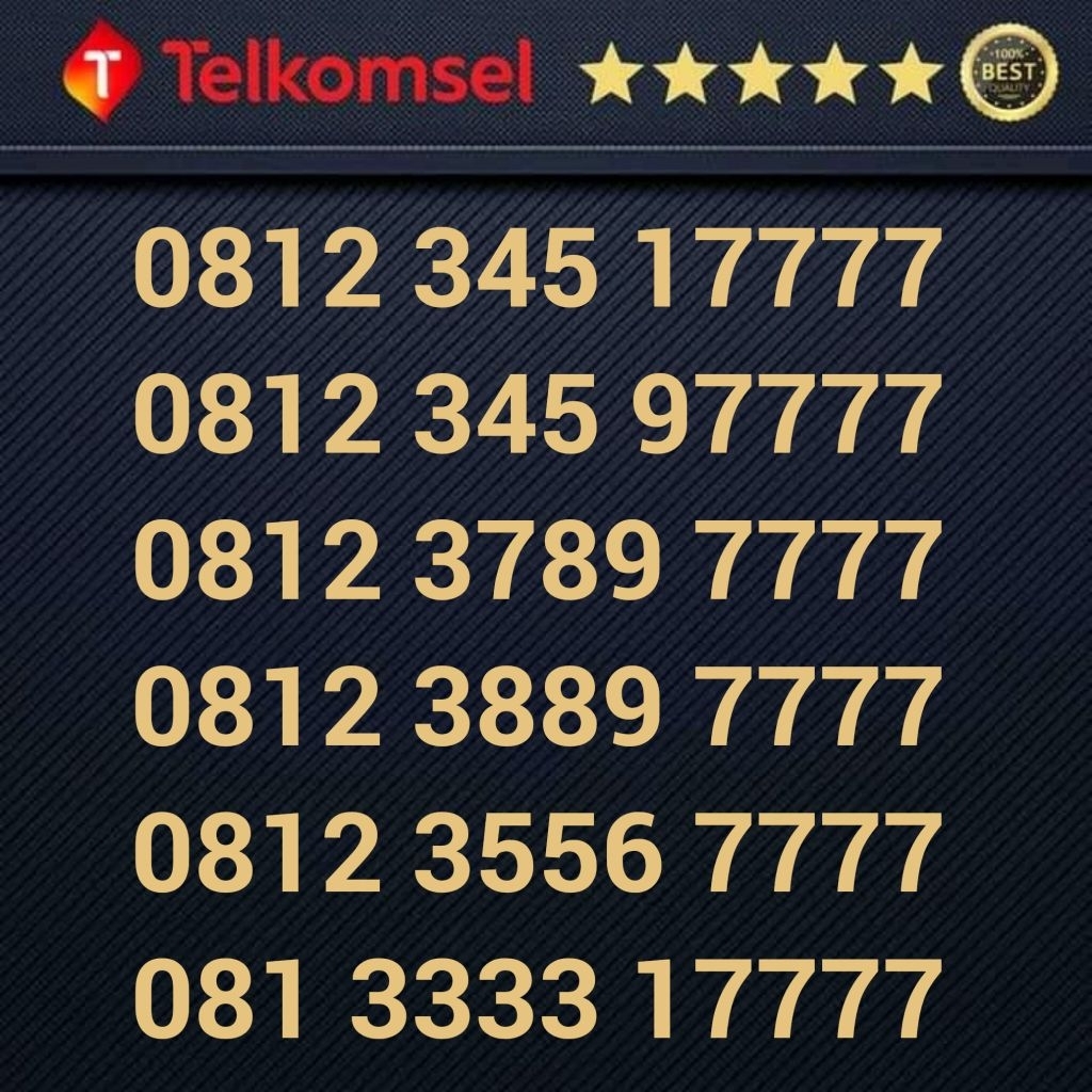 Nomor Cantik Simpati - 08 12345 17777 08 12345 97777 08 123 789 7777 08 123 889 7777 08 123 556 7777