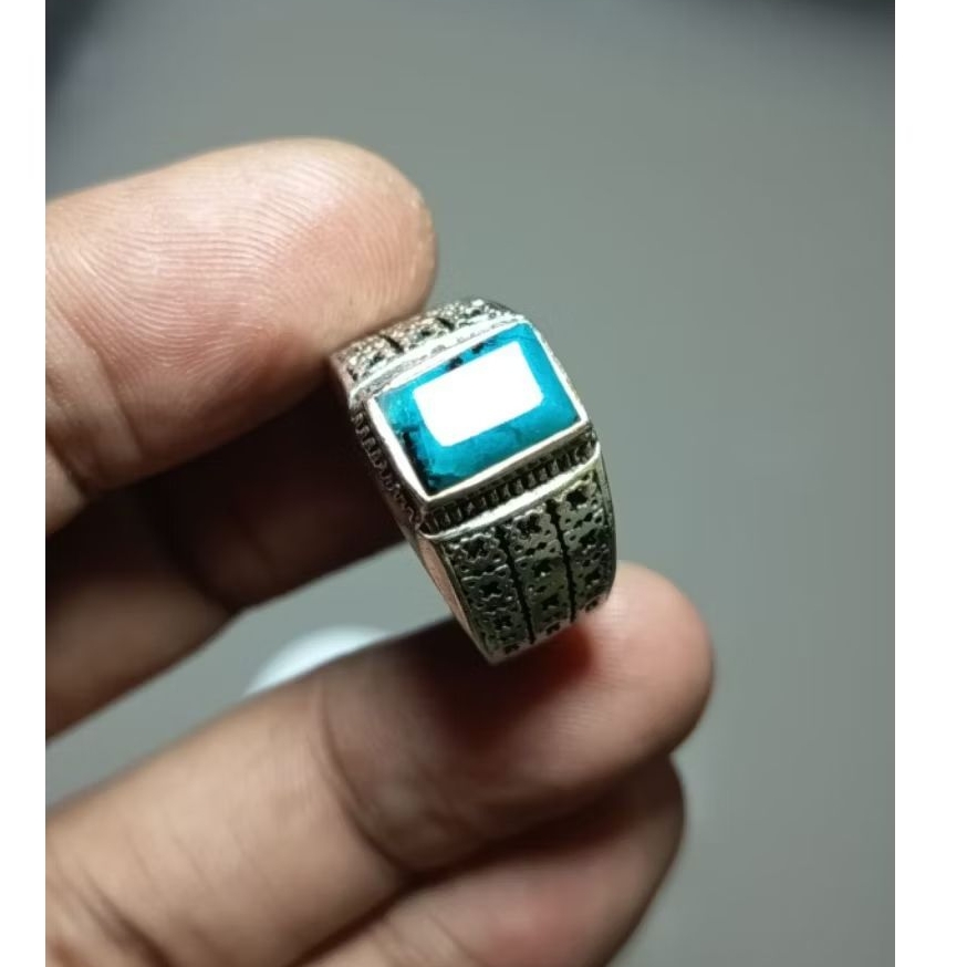 cincin batu akik Bacan Doko majio kotak minimalis natural size 8