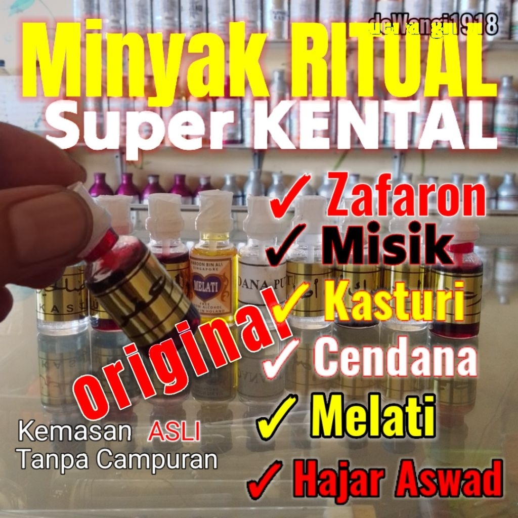 Minyak Super Kental Jafaron misik Kasturi Hajar aswad Cendana putih melati Botol segel