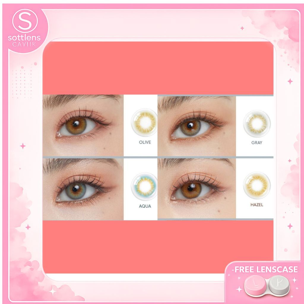 Softlens Cantik | Softlens Tanpa Ring Diameter Kecil 14,2mm Sampai Minus -8 Hazel Olive Grey Brown |