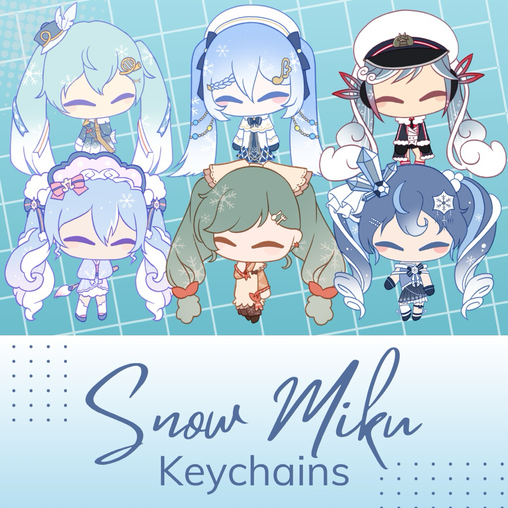 Fanmerch acrylic keychain vocaloid snow miku (hatsune miku)