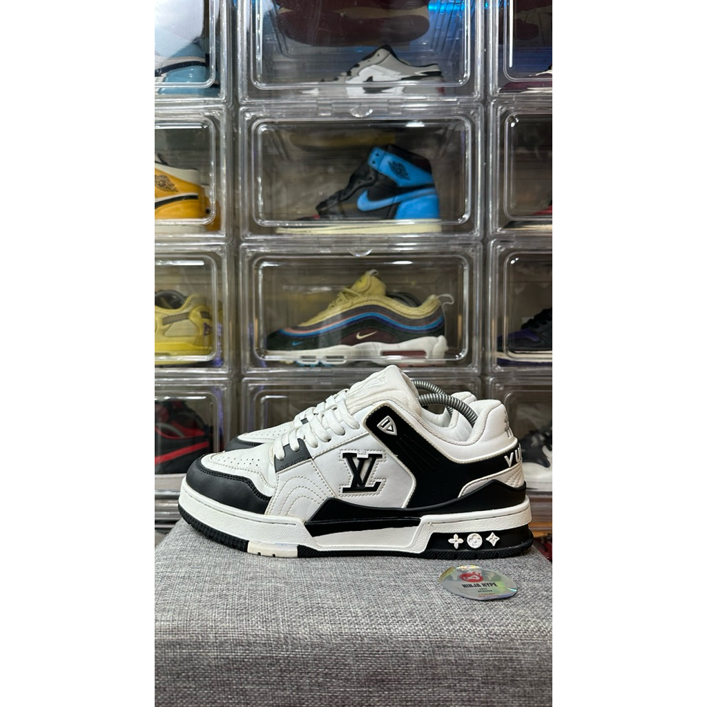 TRAINER WHITE BLACK , SHOES , SEPATU , SNEAKERS ITALY , SHOES ITALY , SEPATU ITALY