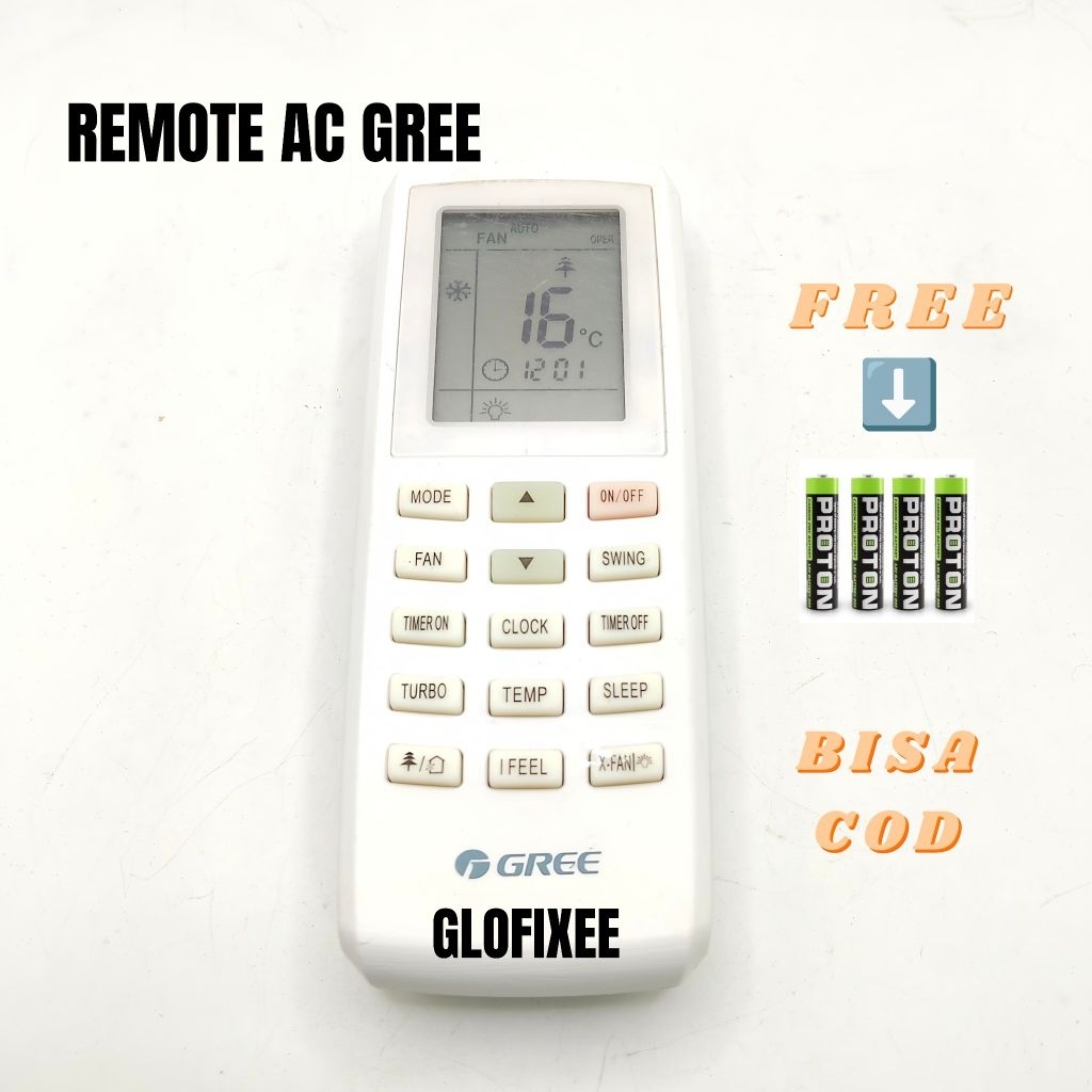 REMOTE REMOTE AC GREE ORIGINAL ASLI
