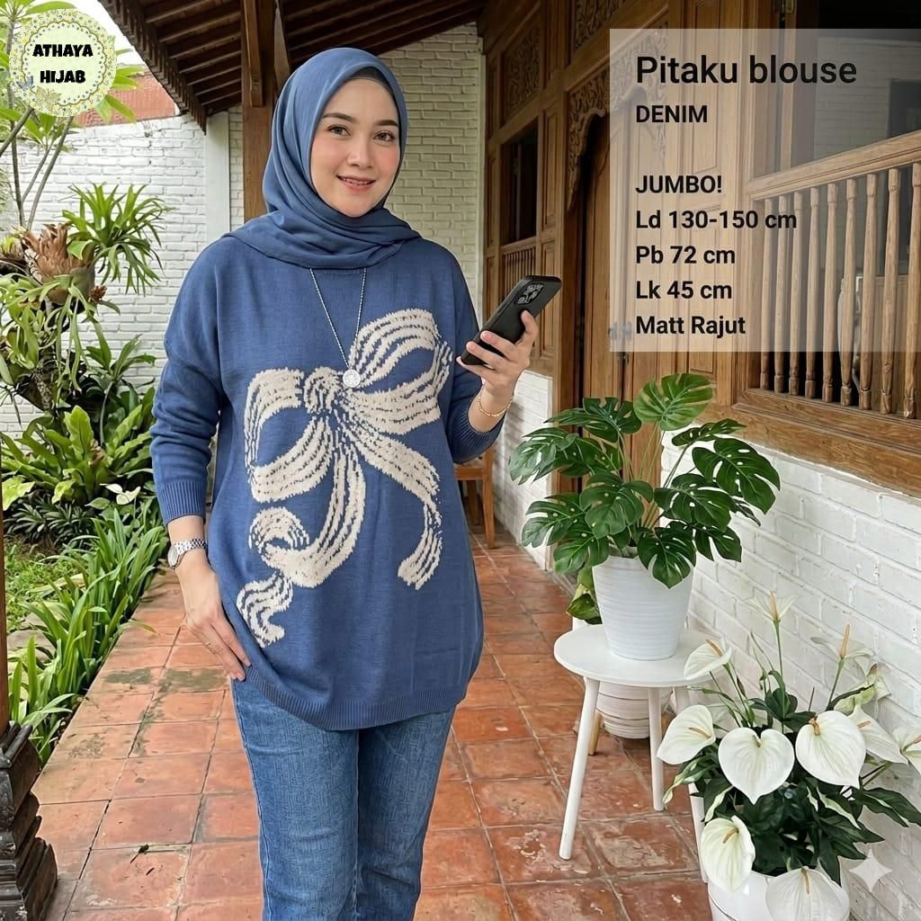 Baju Rajut Blouse Wanita Kekinian Pitaku Blouse By Athaya Hijab
