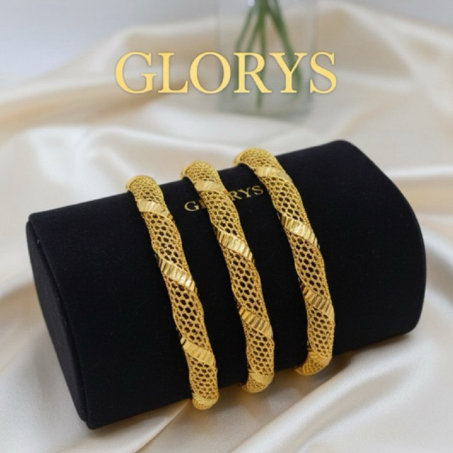Glorys Jewellery ~ Gelang Keroncong Ketumbar Dove Besar Isi 3Pcs Warna 23K Tembaga Cooper Aloy 18kar