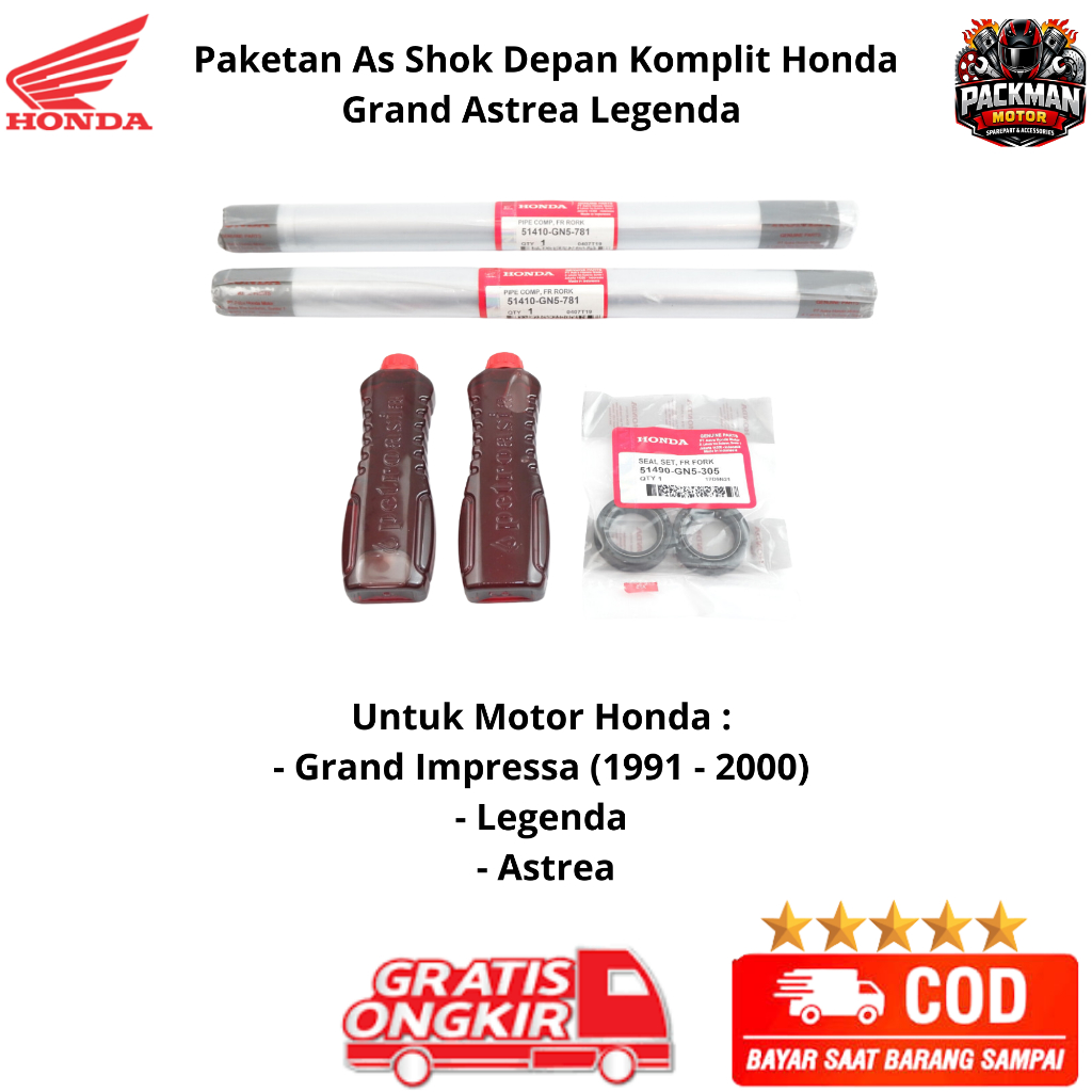 shock depan astrea grand - sok depan supra x lama Legenda GN5 ori Packman motor