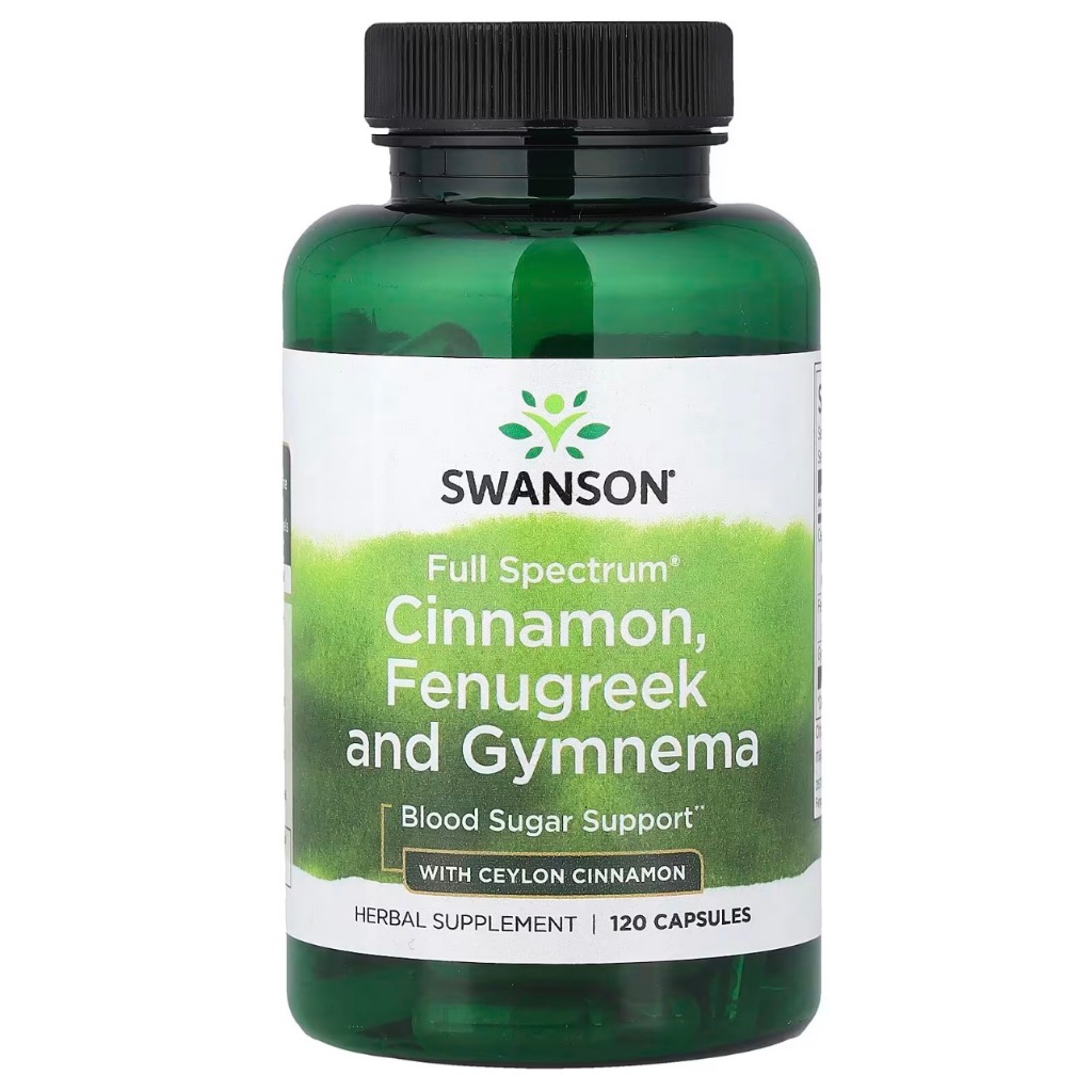 SWANSON FULL SPECTRUM CINNAMON, FENUGREEK & GYMNEMA WITH CEYLON CINNAMON 120 Capsules