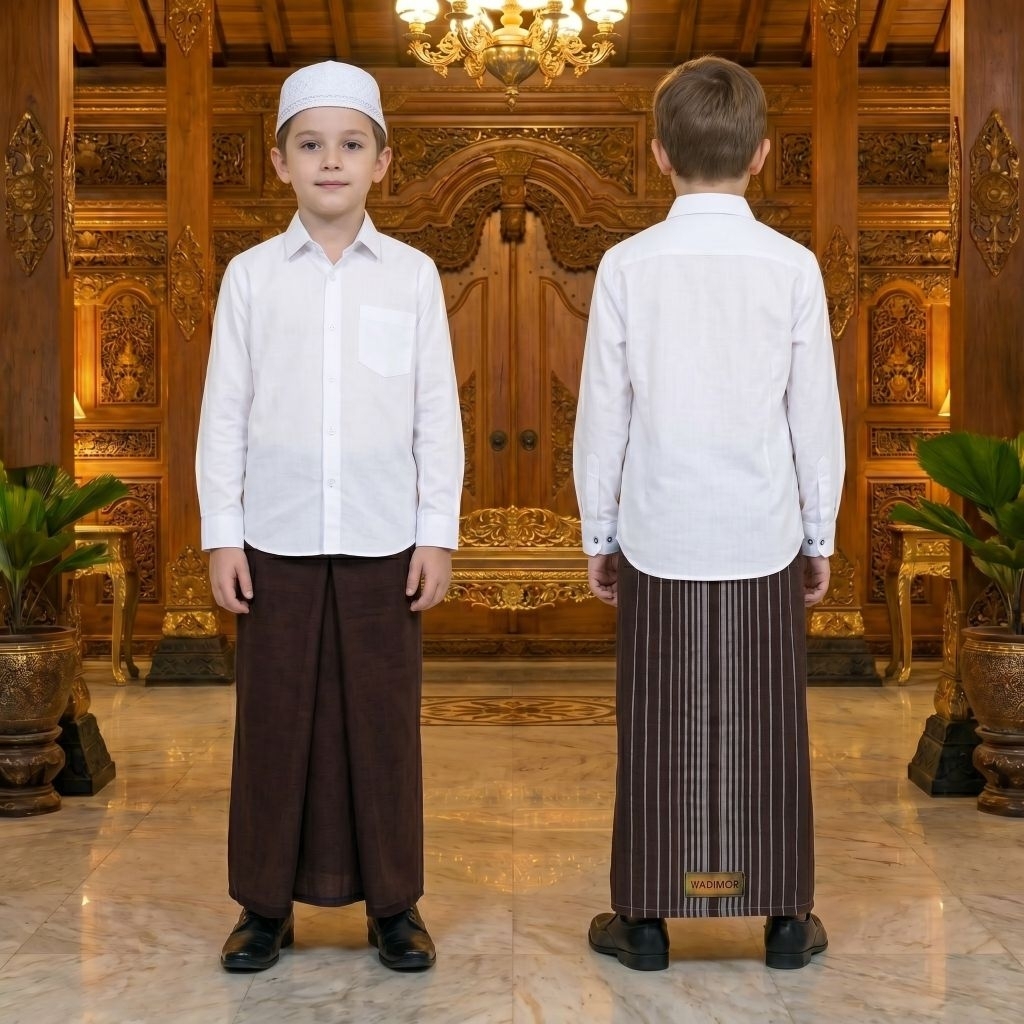 Cod Sarung Wadimor Anak Coklat Sarung Tenun Sarung Murah Sarung Istimewa Sarung Anak SD Smp