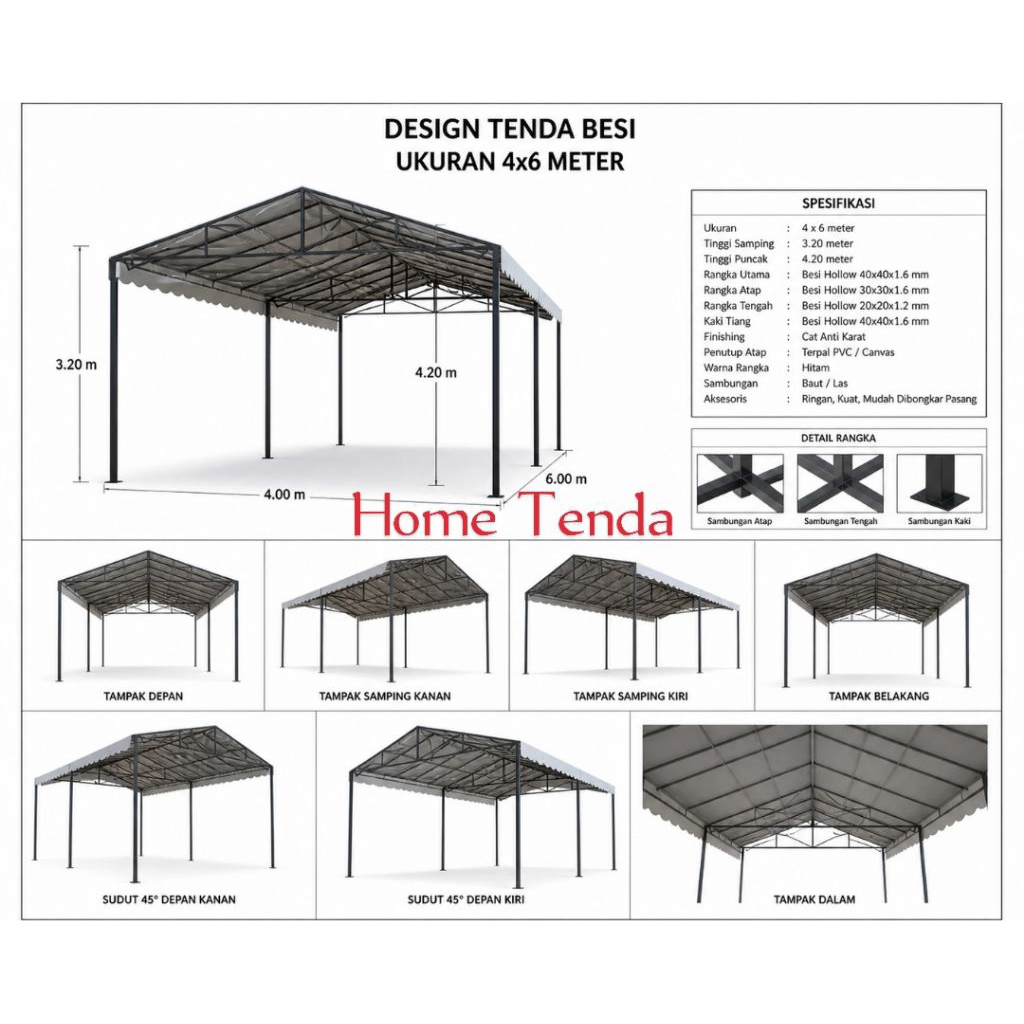 Rangka tenda pesta - tenda warga