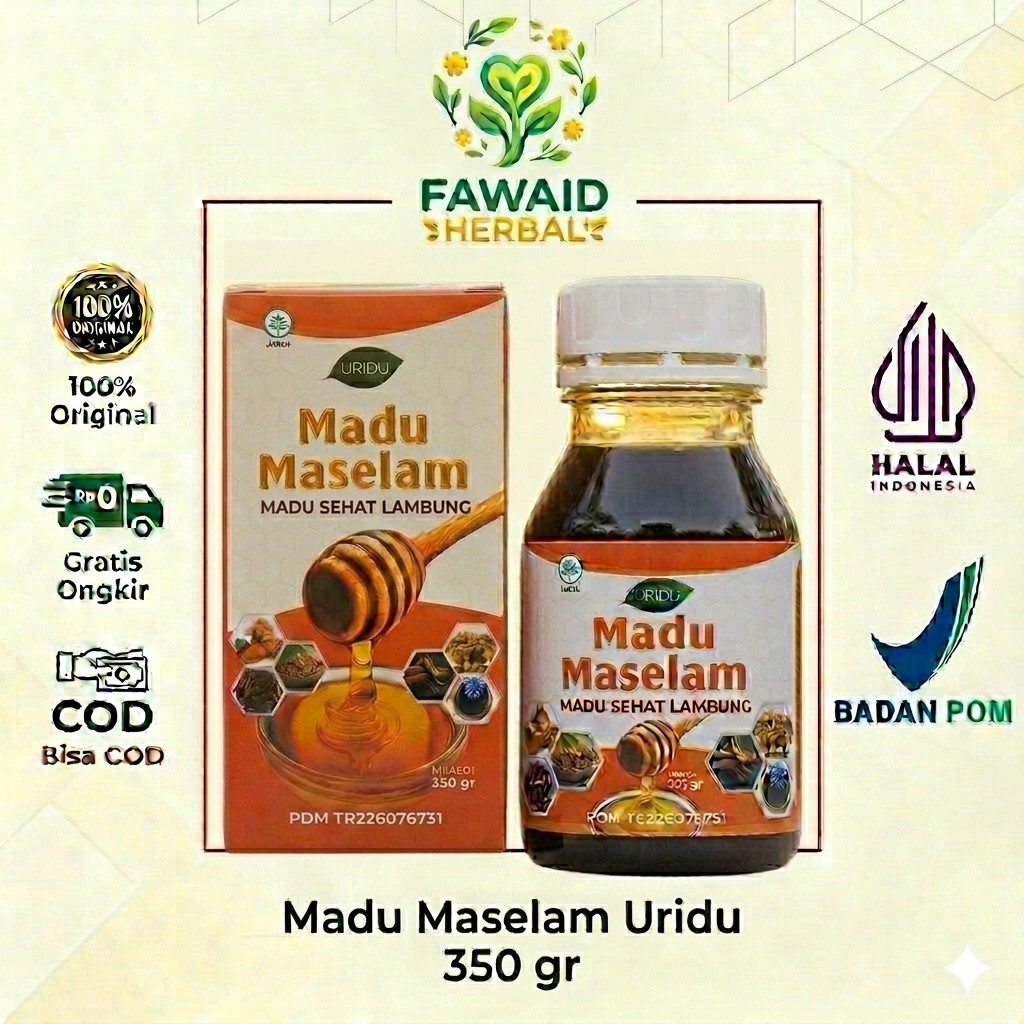 Madu Maselam Uridu 350 gr - Madu Sehat Lambung