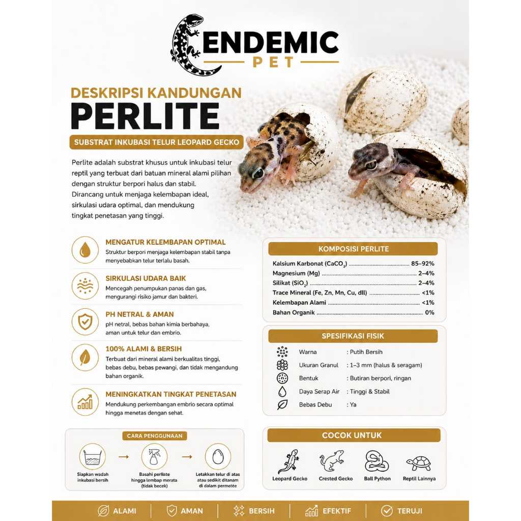 [READY STOCK] Media Perlite untuk inkubasi telur Reptil & Leopard Gecko