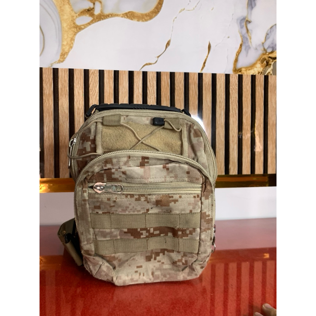 [preloved] tas tentara lorengpria crossbody waistbag totebag selempang seling cewek wanita murah kul