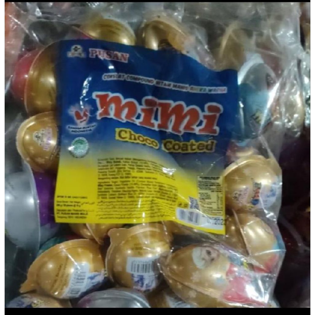pusan mimi choco coated bentuk telor isi 20