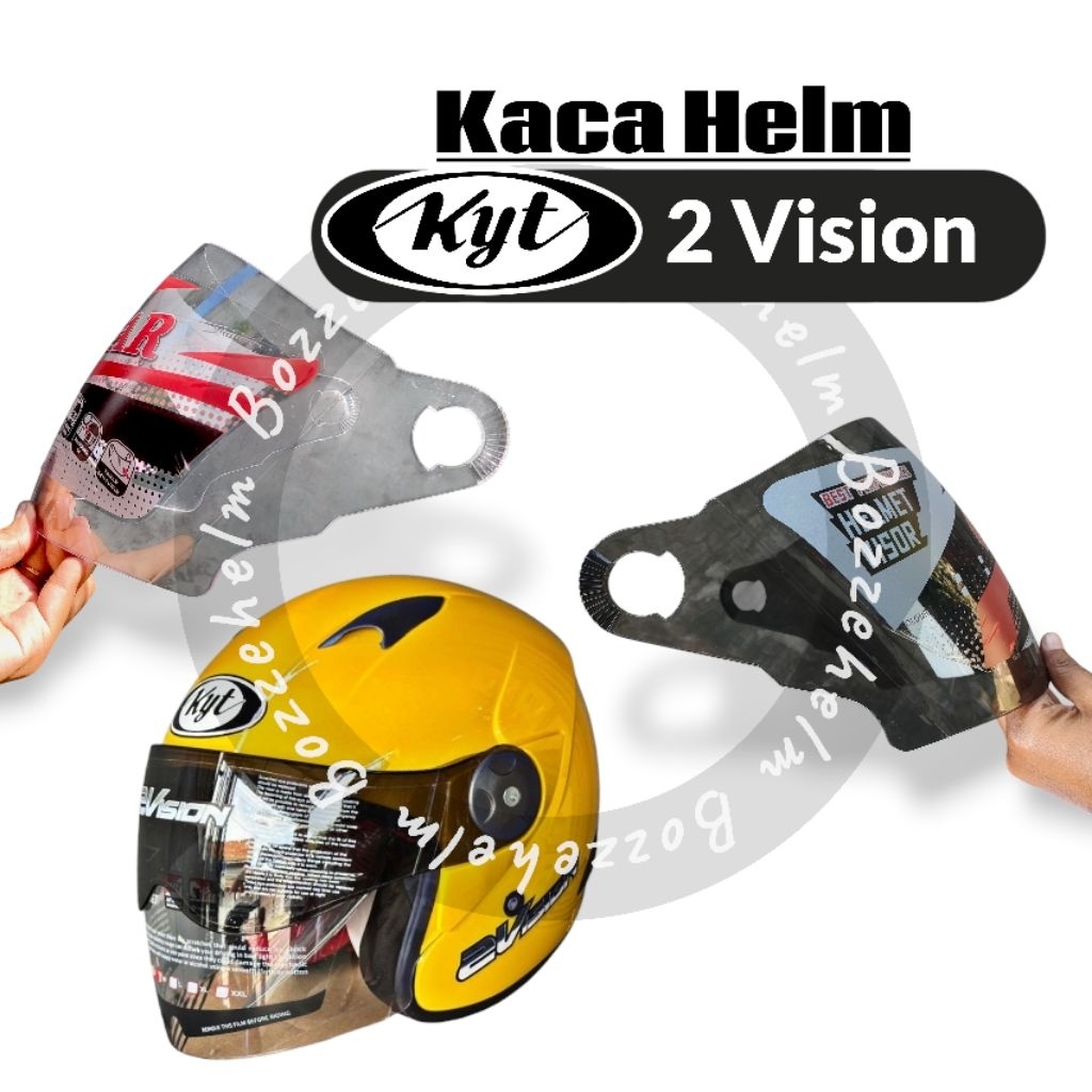 BOZZEHELM Kaca Helm KYT 2 VISION Visor Helm KYT 2 VISION Bening Hitam Silver Pelangi Anti Pecah