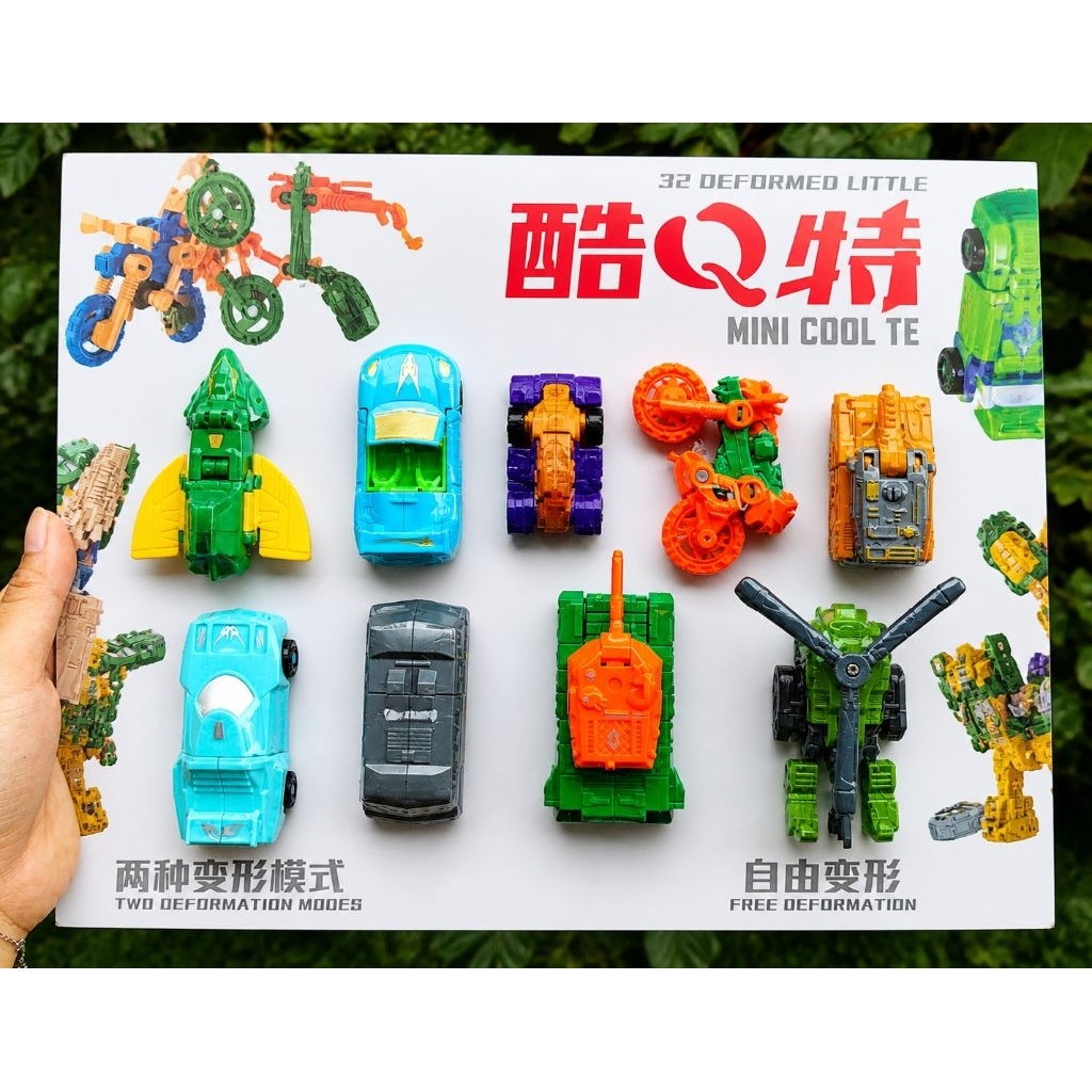 8pcs / mainan robot kecil / transformer / deformasi / mainan transportasi / edukasi berubah bentuk