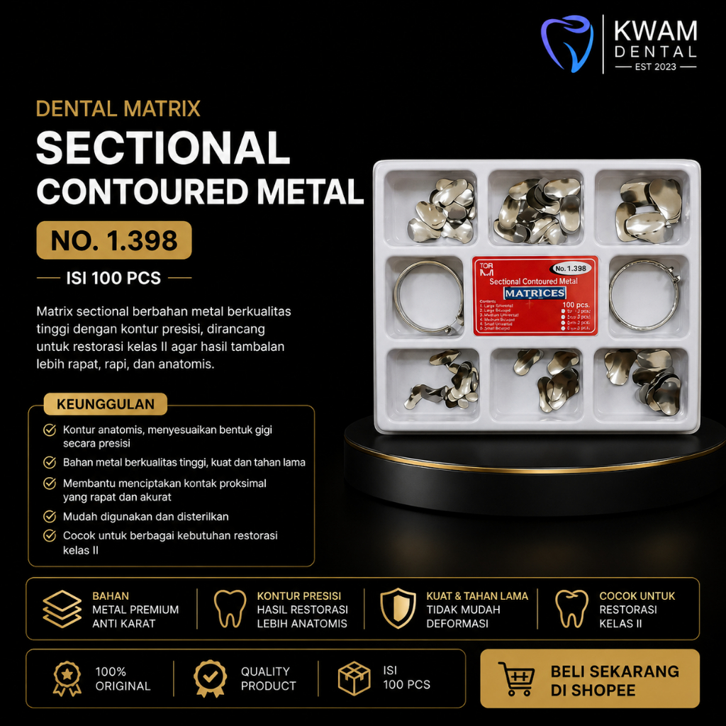 Dental Matrix Sectional Contoured Metal No. 1.398 (Matrix Ginjal) 1 Set isi 100pcs