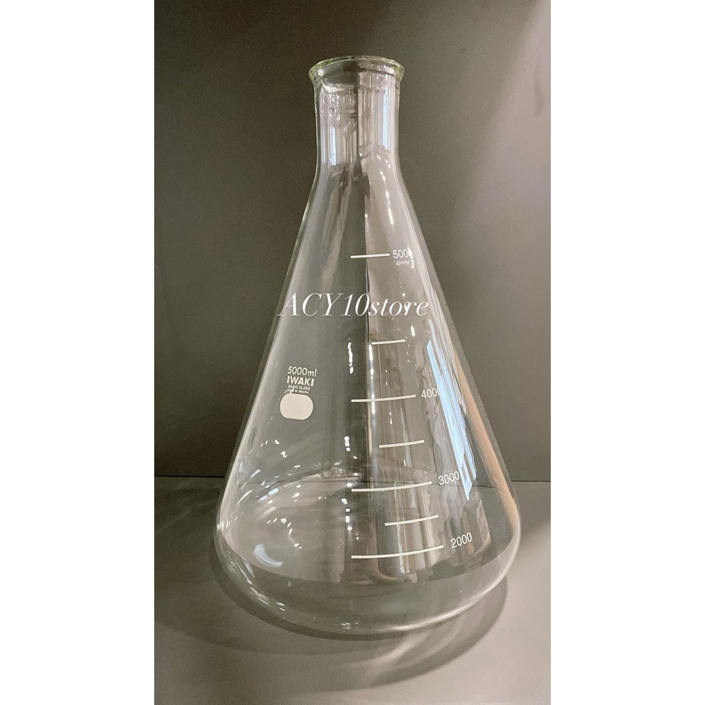 IWAKI Erlenmeyer Flask 5000ml / 5L, 4980FK5000