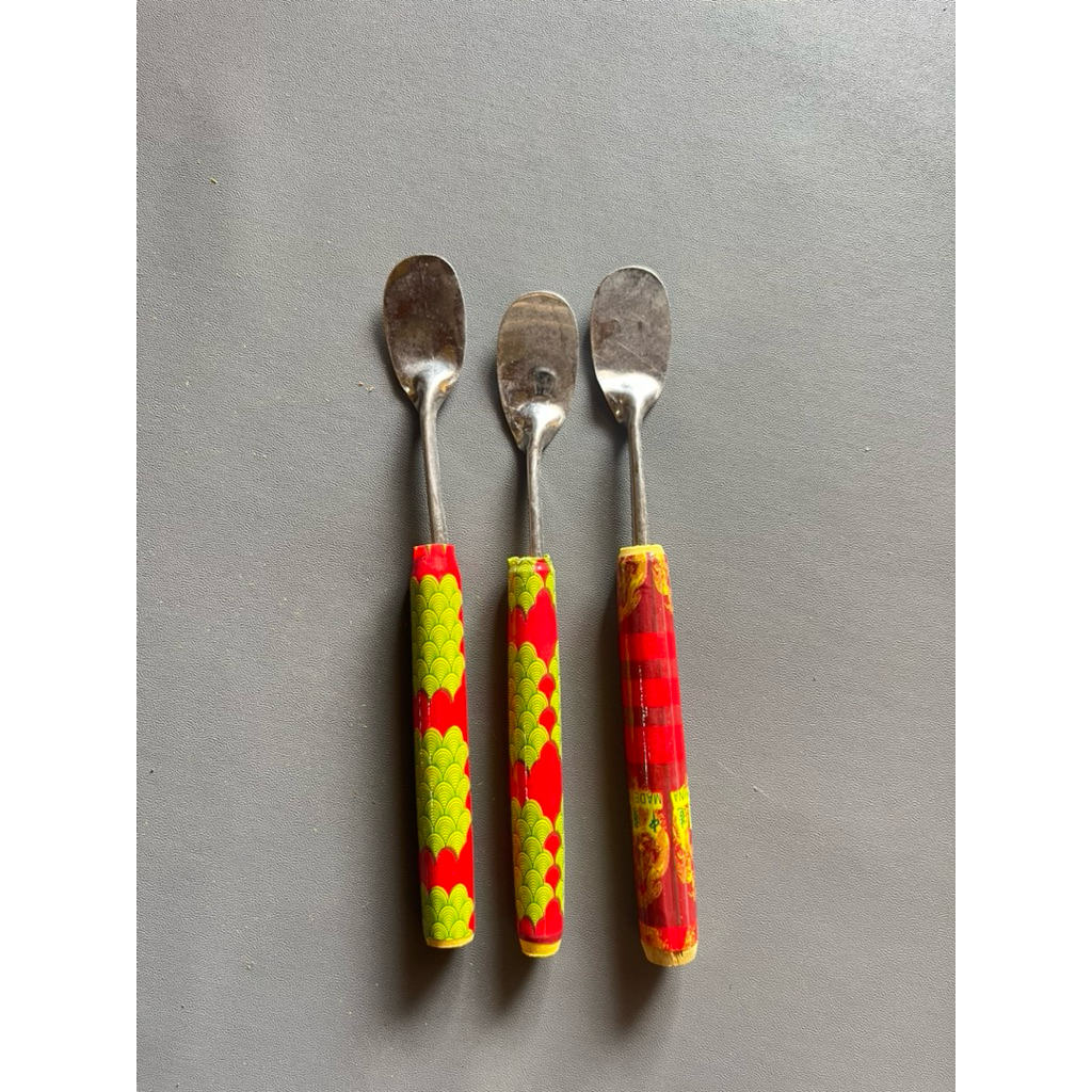 Sutil bikang gagang kayu| Spatula mini Stainless Steel cover plastik
