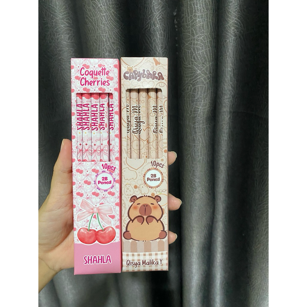 Pensil Custom Nama Anak | Pensil 2B Karakter Lucu | Souvenir Sekolah & Kado Anak