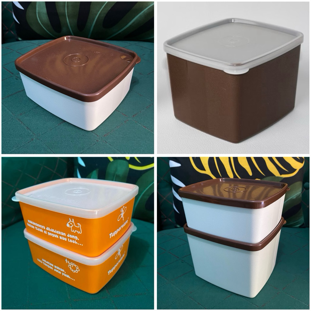 Tempat Makan Bekal Tupperware Square Round Original New