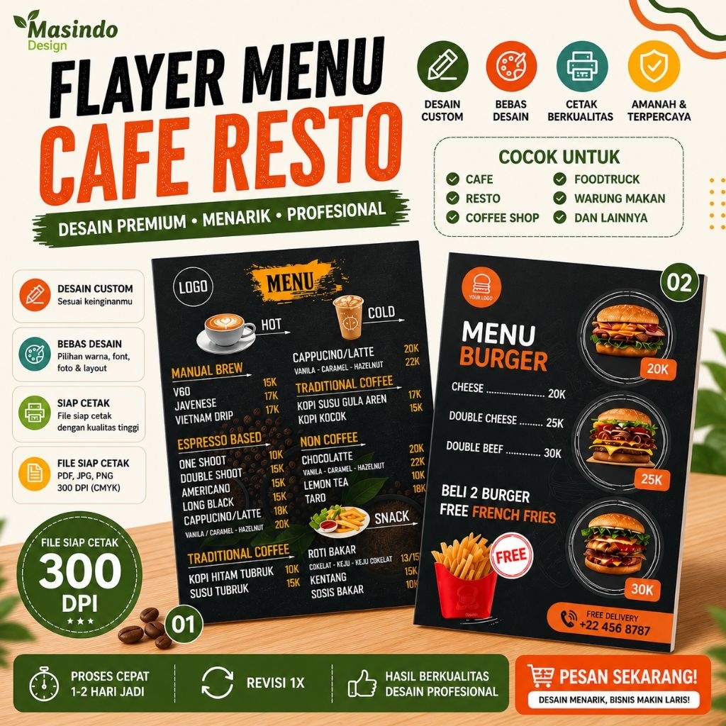 Brosur Daftar Menu Resto Warung Makan