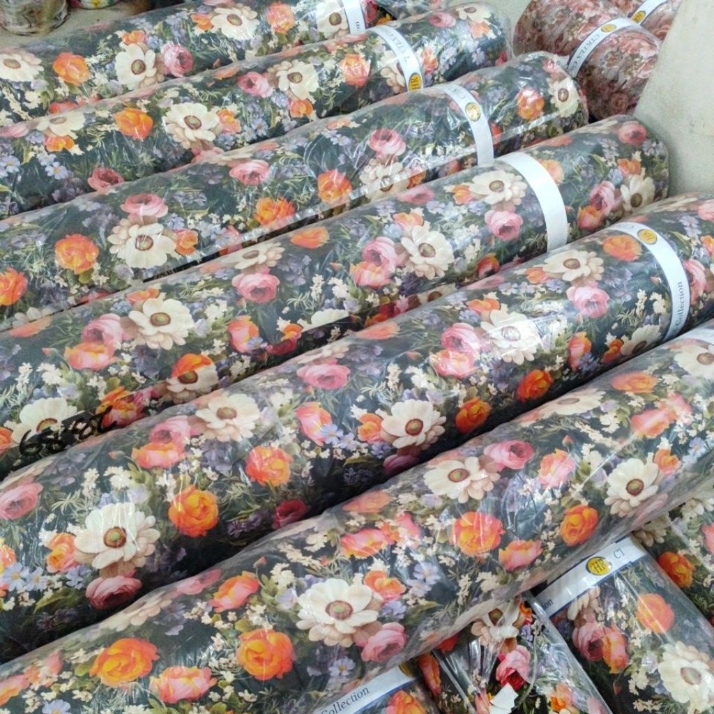 Kain Katun Rayon Viscose Premium Motif | Bahan Setcel Daster Tunik Piyama Gamis Mukena | Harga Per 0
