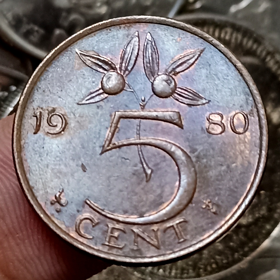Koin Kuno Belanda / Netherlands 5 Cents - Juliana 1980
