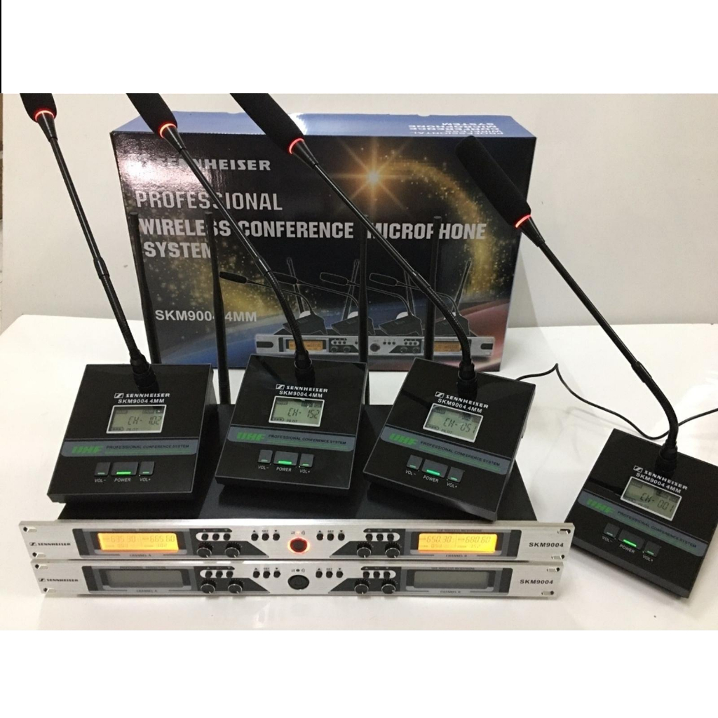 Mic Wireless Podim 4 Mic Meja SKM9004 / Mic Podium Wireless Mic Meja Wireless SKM 9004 Free Koper