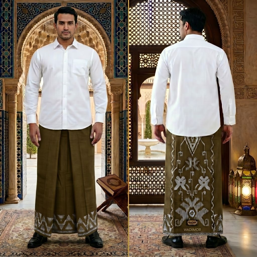 Wadimor Sarung Dewasa Coklat Muda Kembang Bali