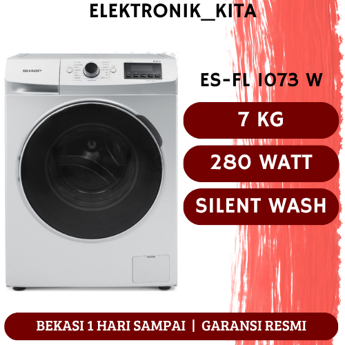SHARP MESIN CUCI FRONT LOADING 7 KG ES-FL 1073 W ESFL1073W ES FL 1073 W ES-FL1073W GARANSI RESMI
