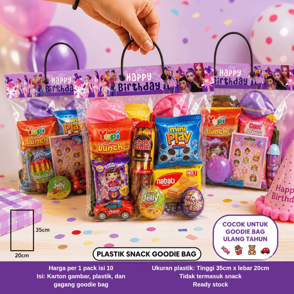 PLASTIK SNACK GOODIE BAG KPOP DEMON HUNTER PAKET DEKORASI ULANG TAHUN  BANNER ULTAH HUNTRIX SAJA BOY