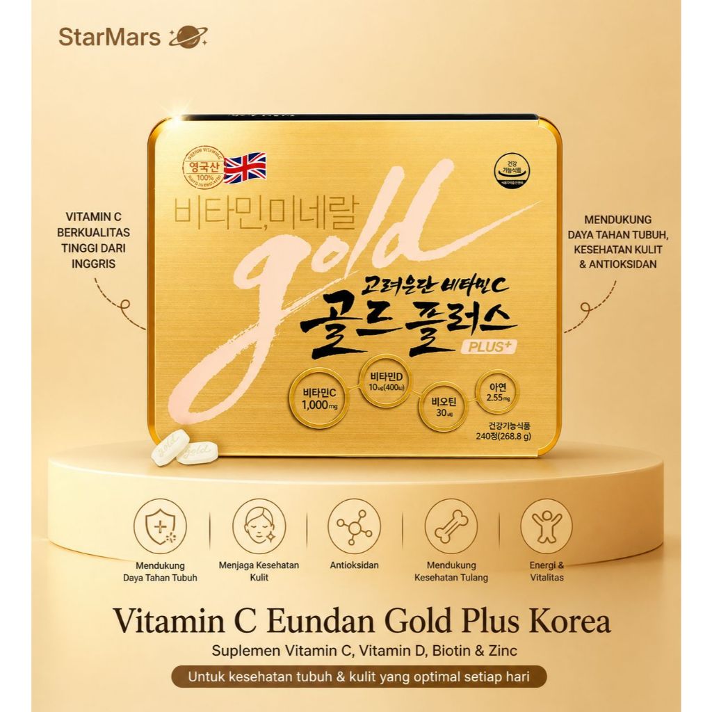 (1 Box) Vitamin C Eundan Gold Plus Korea, Vit D, Zinc, Multivitamin