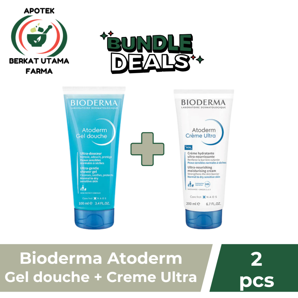 [BUNDLING] BIODERMA ATODERM GEL DOUCHE 200ML + BIODERMA ATODERM CREME ULTRA 200ML