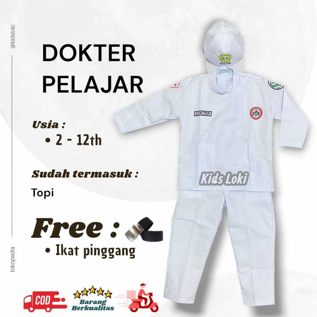 baju dokter kecil seragam dokter pakaian profesi anak baju dokter pelajar baju anak-anak