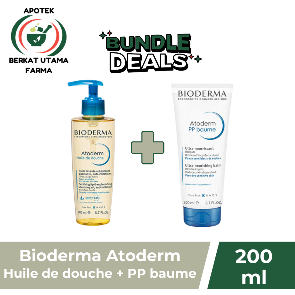 [BUNDLING] BIODERMA ATODERM HUILE DE DOUCHE 200ML + BIODERMA ATODERM PP BAUME 200ML