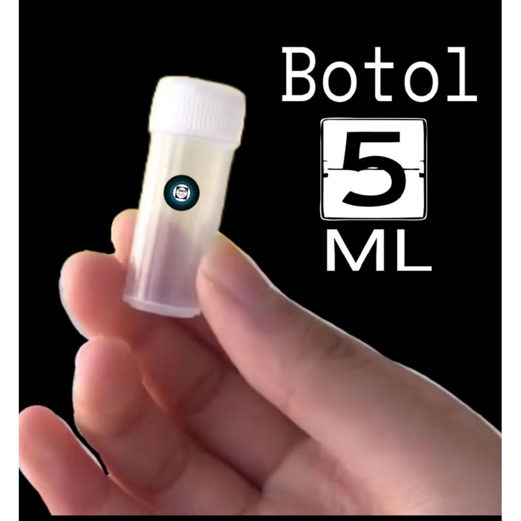 Botol Sampel Mini 5ml Bening Tutup Putih | Botol Ukur Parfum Cairan Plastik 5 ml