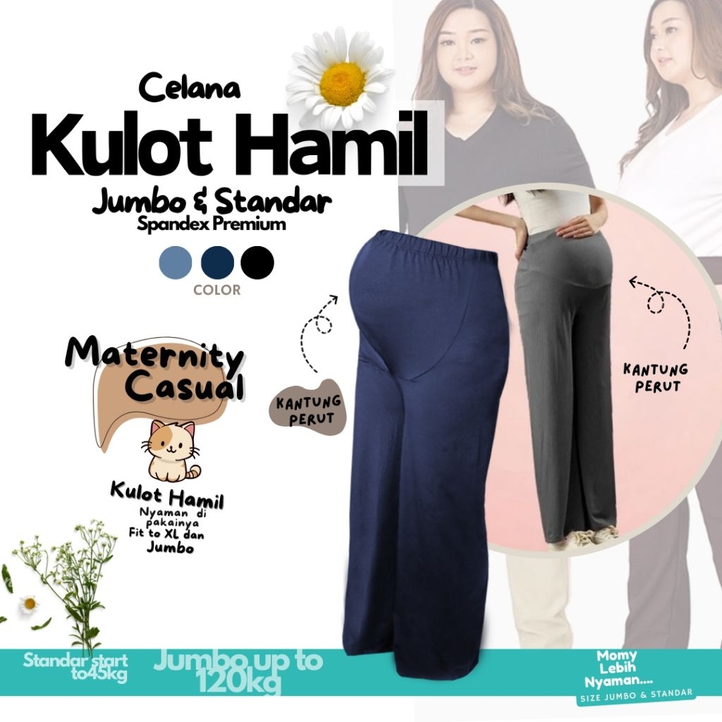 Celana kulot hamil. Celana khusus wanita hamil. Celana hamil panjang